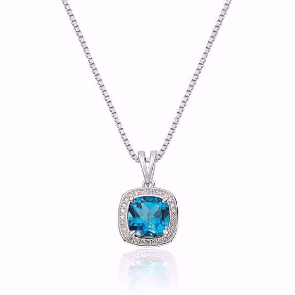 Bilde av ANHENG TOPAZ LONDON BLUE M. DIAMANTER 0,08CT WSI HV 585 (27246)