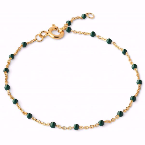 Bilde av Bracelet Lola Petrol - Goldplated