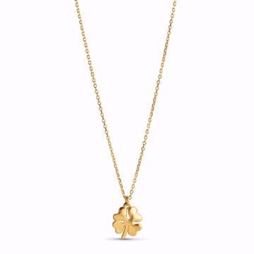 Bilde av Necklace Organic Clover Goldplated