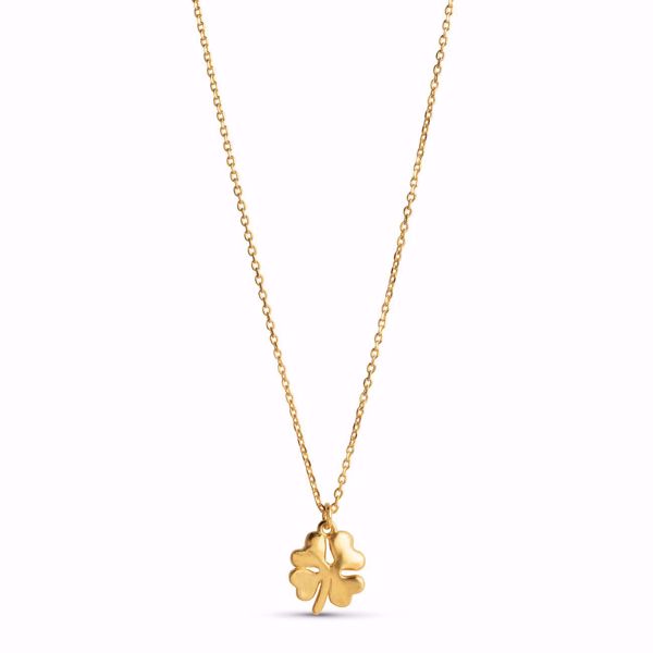 Bilde av Necklace Organic Clover Goldplated